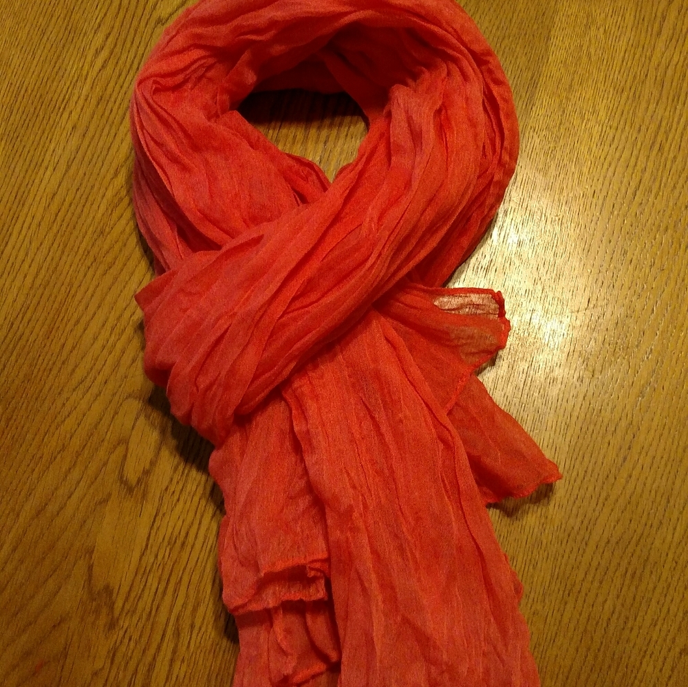 Dark peach sheer scarf